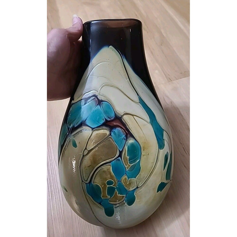 HANDBLOWN  VASE*Artist SIGNED & DATED 07*11 IN TALL Amethyst Glass*Jade